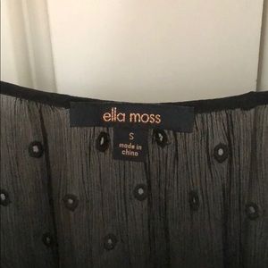 Ella Moss Long sleeve black silk crepe blouse.